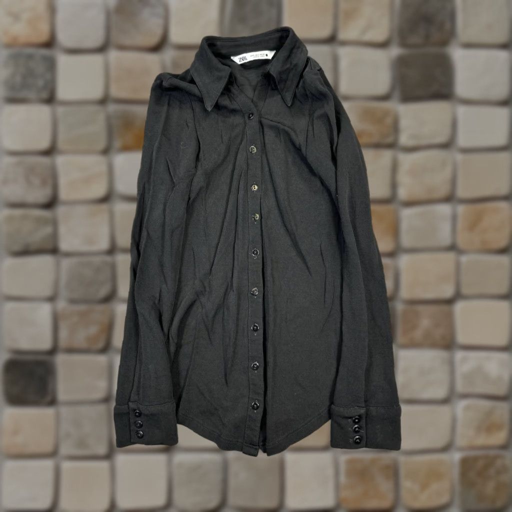 Zara Zara Shirt Womens Small Black Blouse Size S / US 4 / IT 40 - 1 Thumbnail