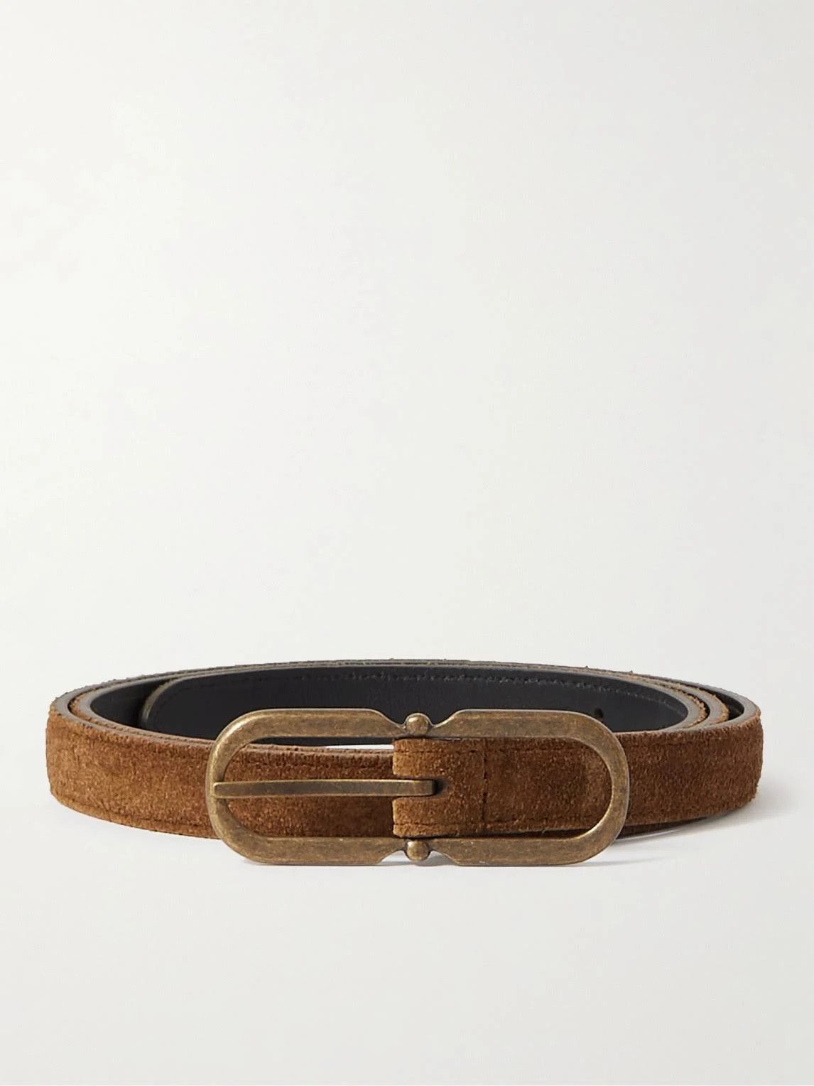 Saint Laurent Paris o1s1wg110724 Size: 80 / Allongee Buckle Thin Belt In Suede Size 30 - 2 Thumbnail