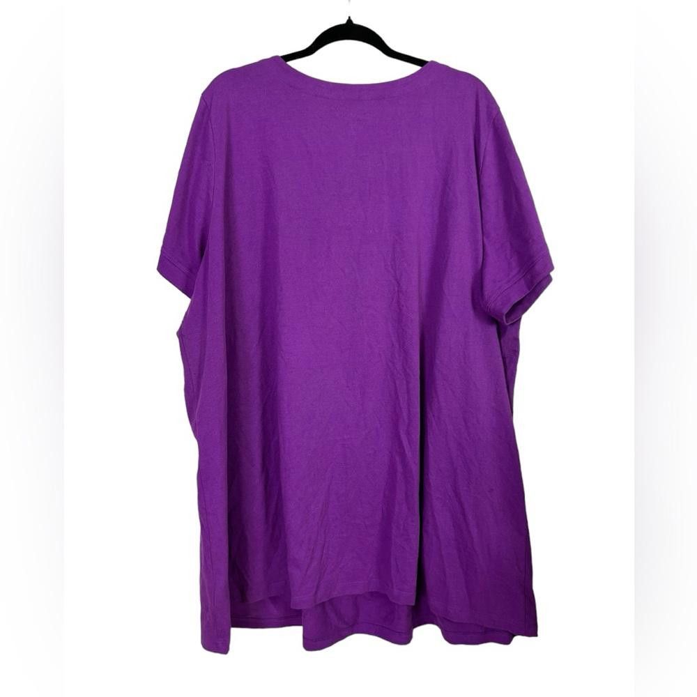 Designer Roaman’s l Two-Pocket Soft Knit Tunic Purple 1X Size XL / US 12-14 / IT 48-50 - 4 Thumbnail