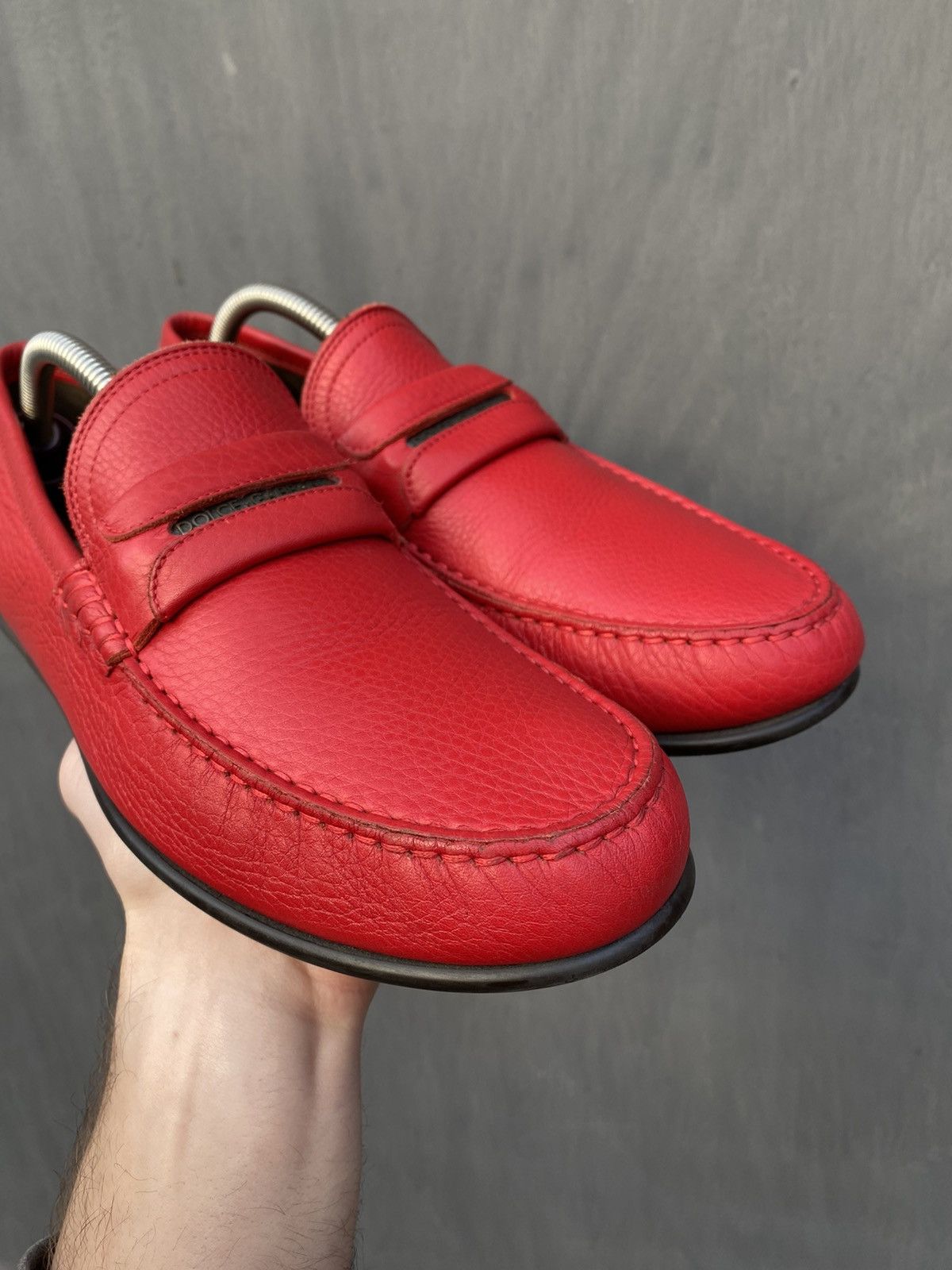 Dolce & Gabbana Dolce Gabbana Leather Red Moccasin Size U.K. 7.5 Size US 8 / EU 41 - 6 Thumbnail