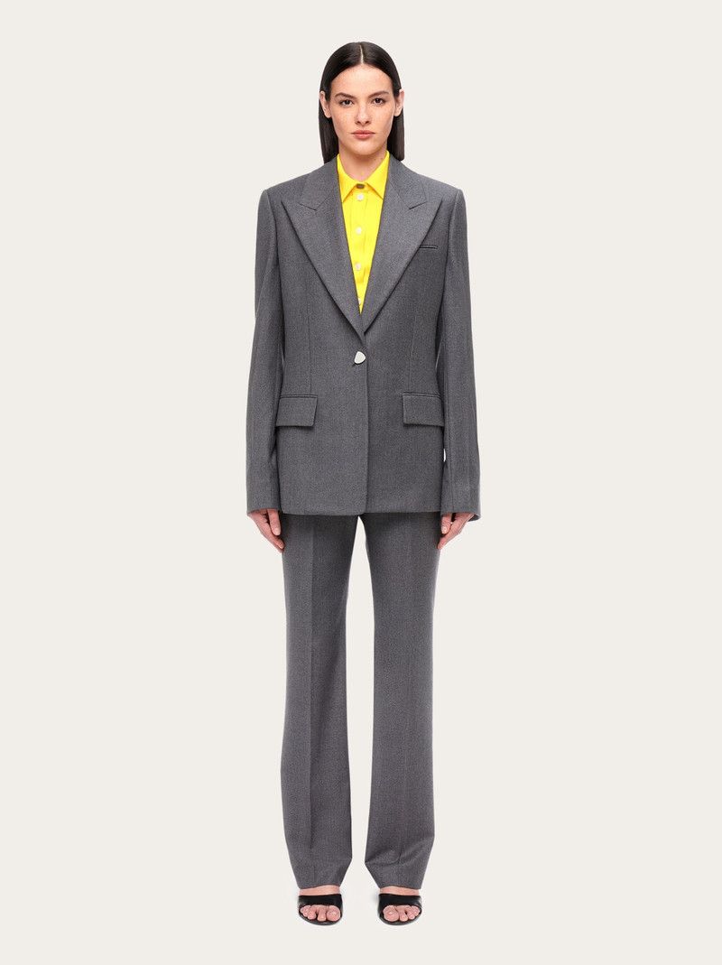 Salvatore Ferragamo o1s1rm0126 High Waist Pant in Grey Size 26" / US 2 / IT 38 - 6 Thumbnail