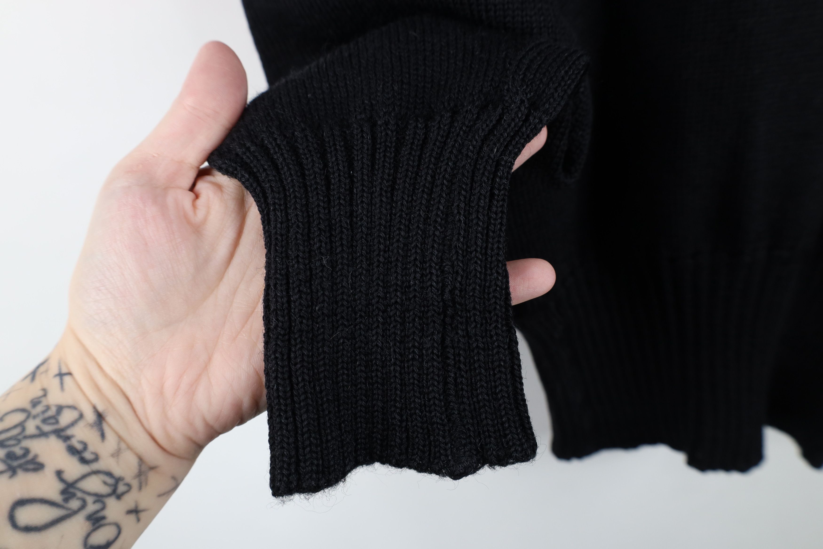 Vintage Vintage 50s 60s Streetwear Varsity Letterman Sweater Black Size XS / US 0-2 / IT 36-38 - 9 Thumbnail
