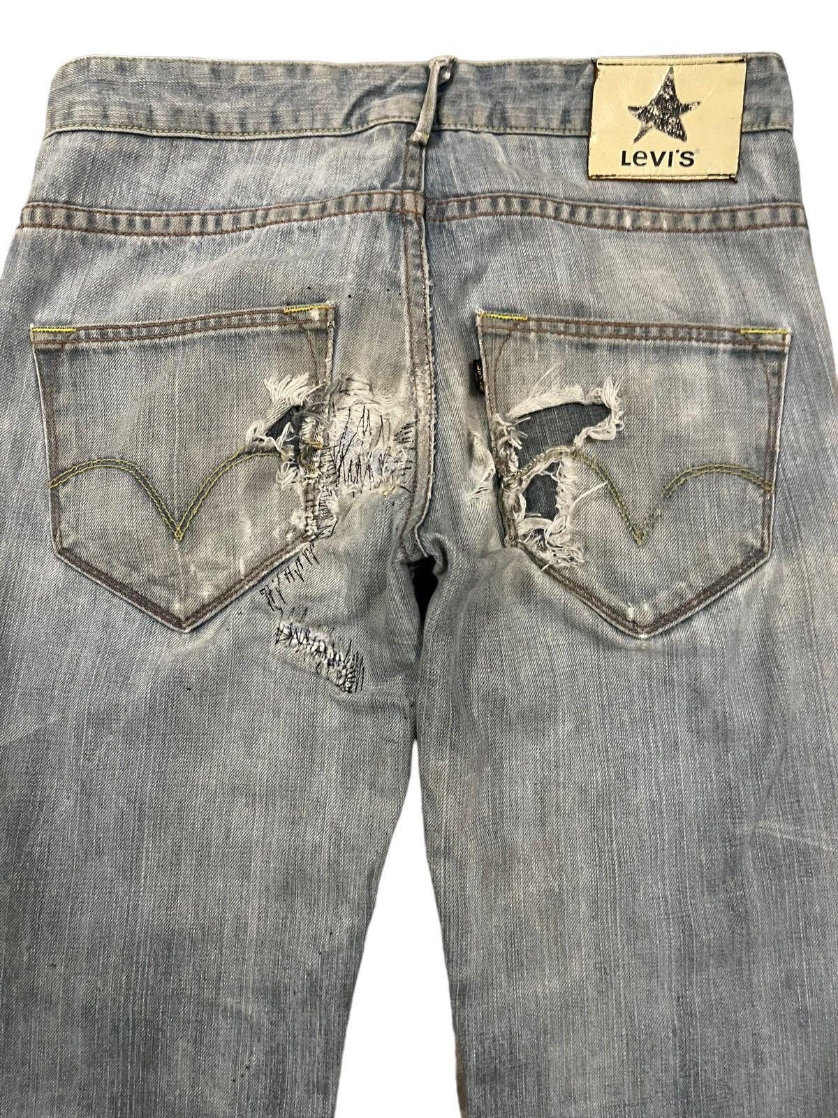 Levi's Vintage 90s Levis Blue Wash Distress Style Jeans Size US 30 / EU 46 - 4 Thumbnail