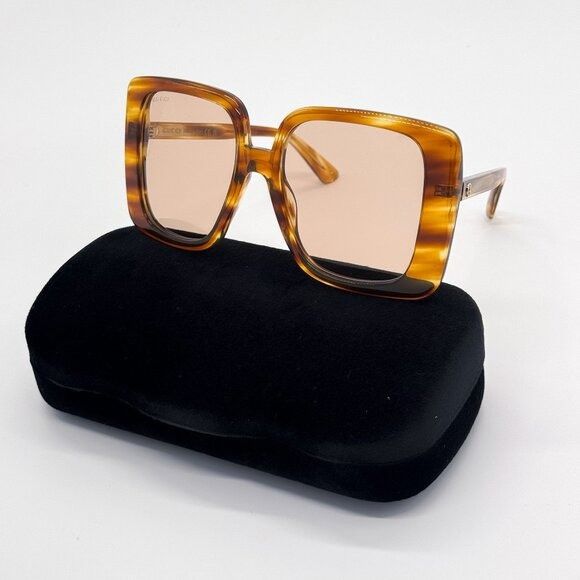 Gucci NEW GUCCI GG1314S 003 SUNGLASSES WOMEN HAVANA BROWN OVERSIZE Size ONE SIZE - 2 Thumbnail