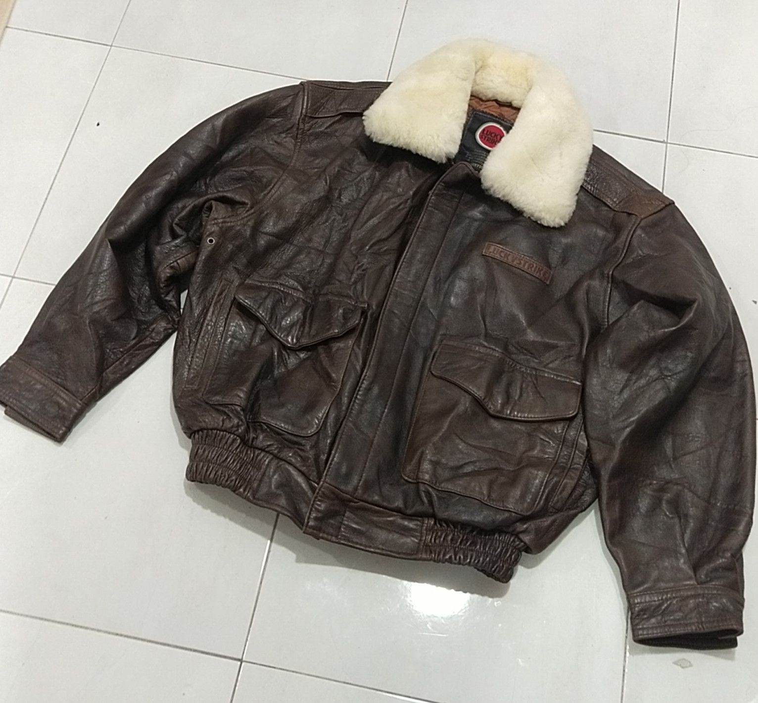 Leather Final💥 Drop Lucky Strike Leather Jacket L💥 Size US L / EU 52-54 / 3 - 3 Thumbnail