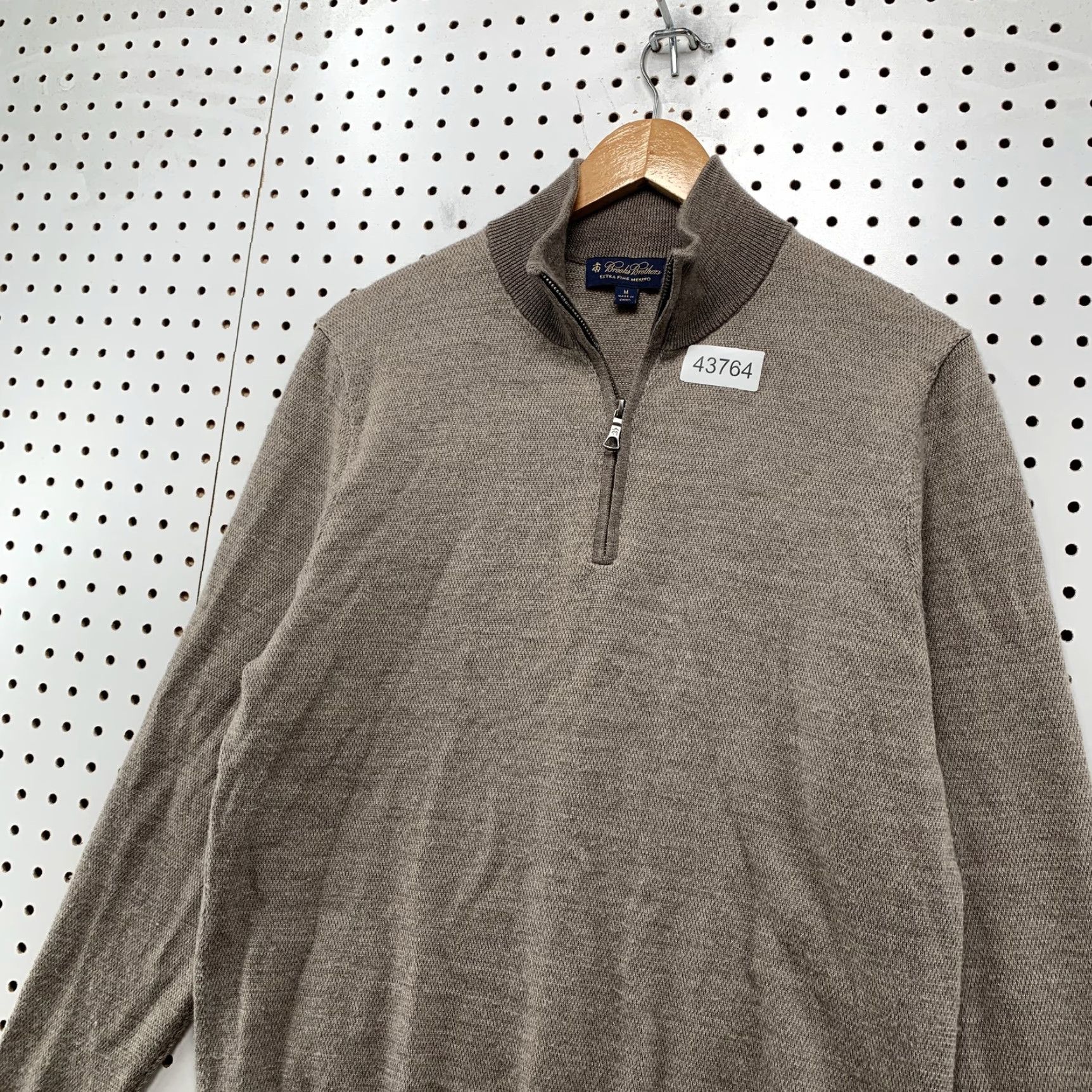 Brooks Brothers BROOKS BROTHERS Extra Fine Merino Wool Sweater Mens Medium Brown 1/4 Zip Pullover Mock Neck Knit Knitwear Casual Winter 90s Preppy Mens Size US M / EU 48-50 / 2 - 4 Thumbnail