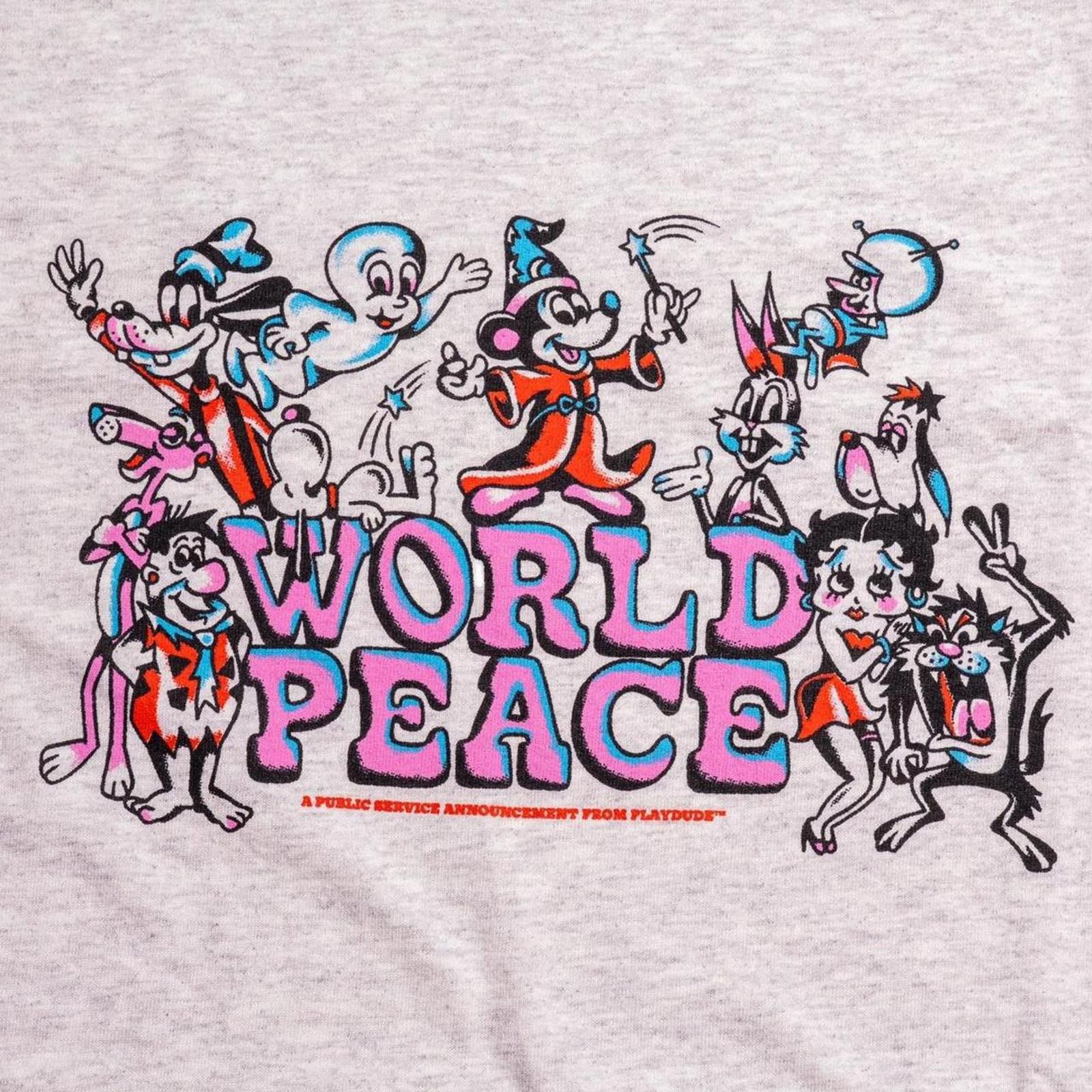Other Playdude World Peace grey cotton t-shirt Size US M / EU 48-50 / 2 - 2 Thumbnail