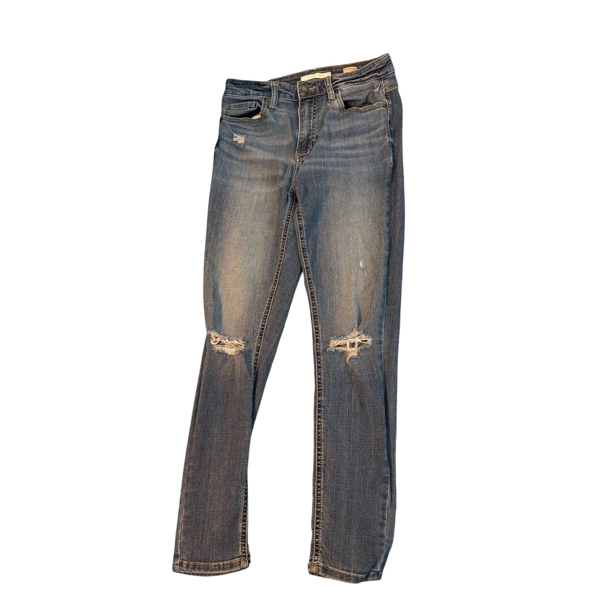 Other Eunina Bella Super Skinny High Rise Jeans Blue Denim Distres Size 26" / US 2 / IT 38 - 1 Thumbnail
