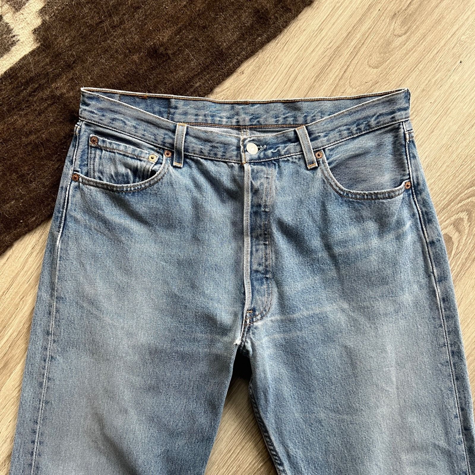 Levi's Levi’s 501 Vintage Button Fly USA Made Light Blue Jeans Size Size US 34 / EU 50 - 6 Thumbnail