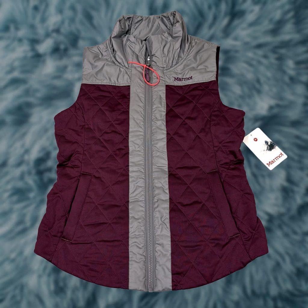 Marmot Marmot Vest Full Zip Quilted Ladies Jacket M Maroon Womens Zip Vest Quilted Jacket Size M / US 6-8 / IT 42-44 - 1 Thumbnail