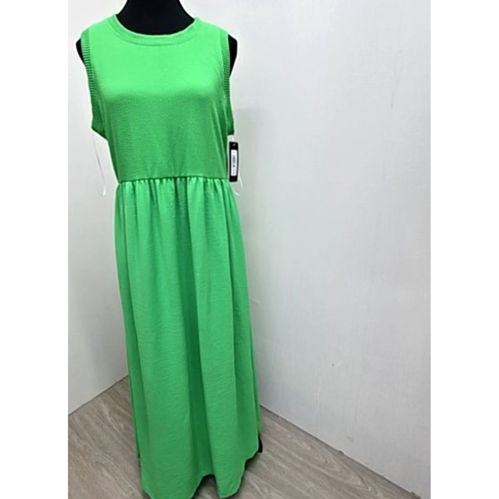 Isaac Mizrahi Isaac Mizrahi Green Maxi Dress Sleeveless Crew Neck Ruched Waist L Size L / US 10 / IT 46 - 2 Thumbnail