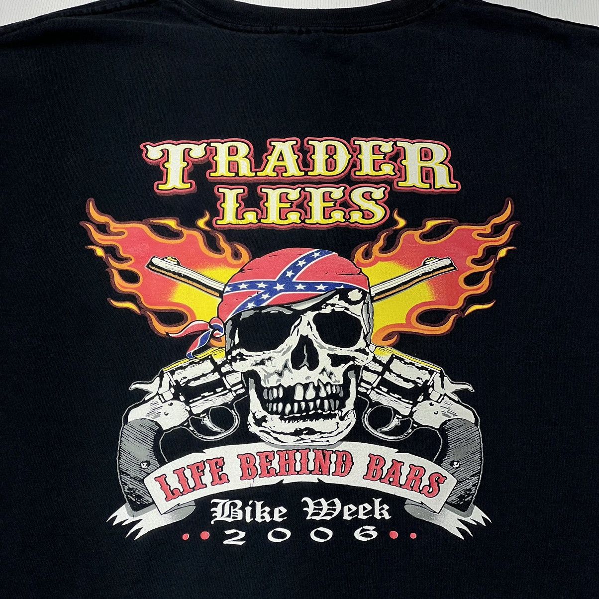Vintage Trader Lees Bike Week Tee Shirt Motorcycle Biker Skull Gun Size US XL / EU 56 / 4 - 9 Thumbnail
