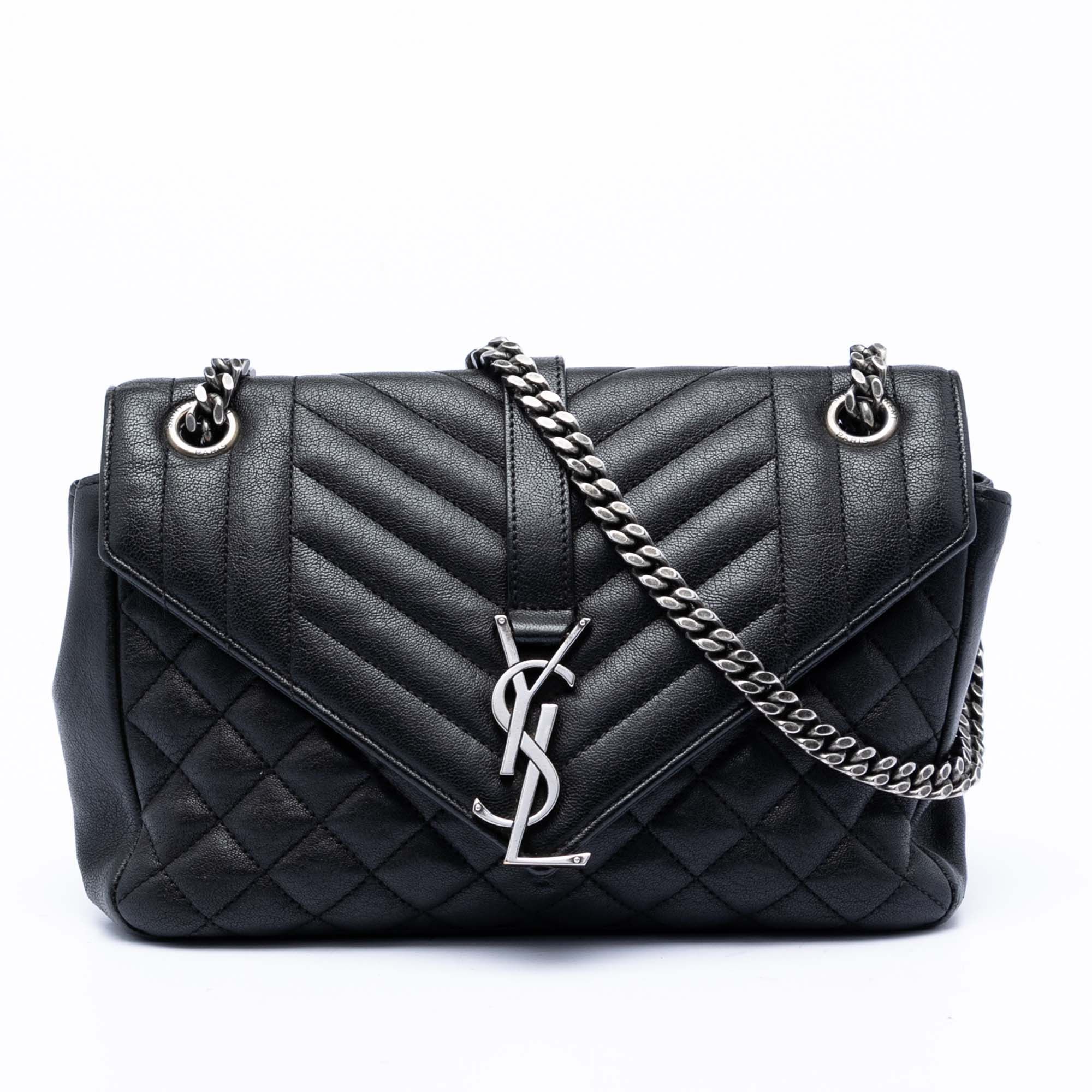 Saint Laurent Paris Medium Sheepskin Triquilt Monogram College Bag Size ONE SIZE - 1 Thumbnail