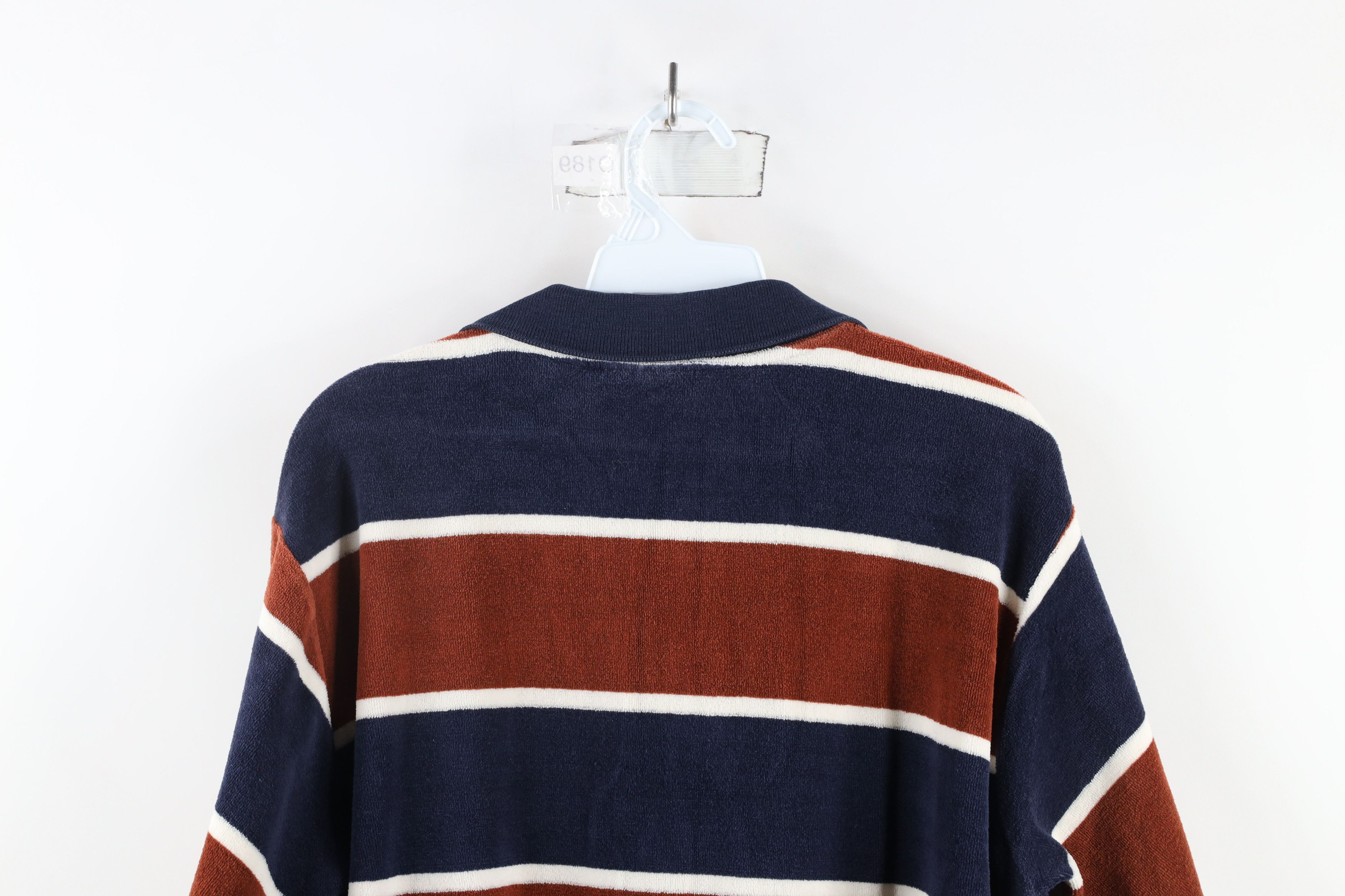 Vintage Vintage 70s Streetwear Block Terry Cloth Long Sleeve Polo Size US L / EU 52-54 / 3 - 9 Thumbnail