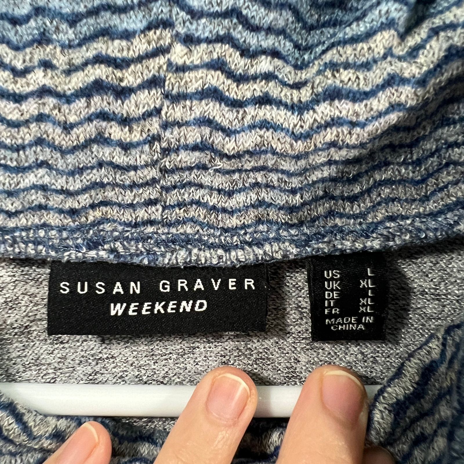 Other Susan Graver Heelend Printed Brushed Knit Raglan Size L / US 10 / IT 46 - 3 Thumbnail