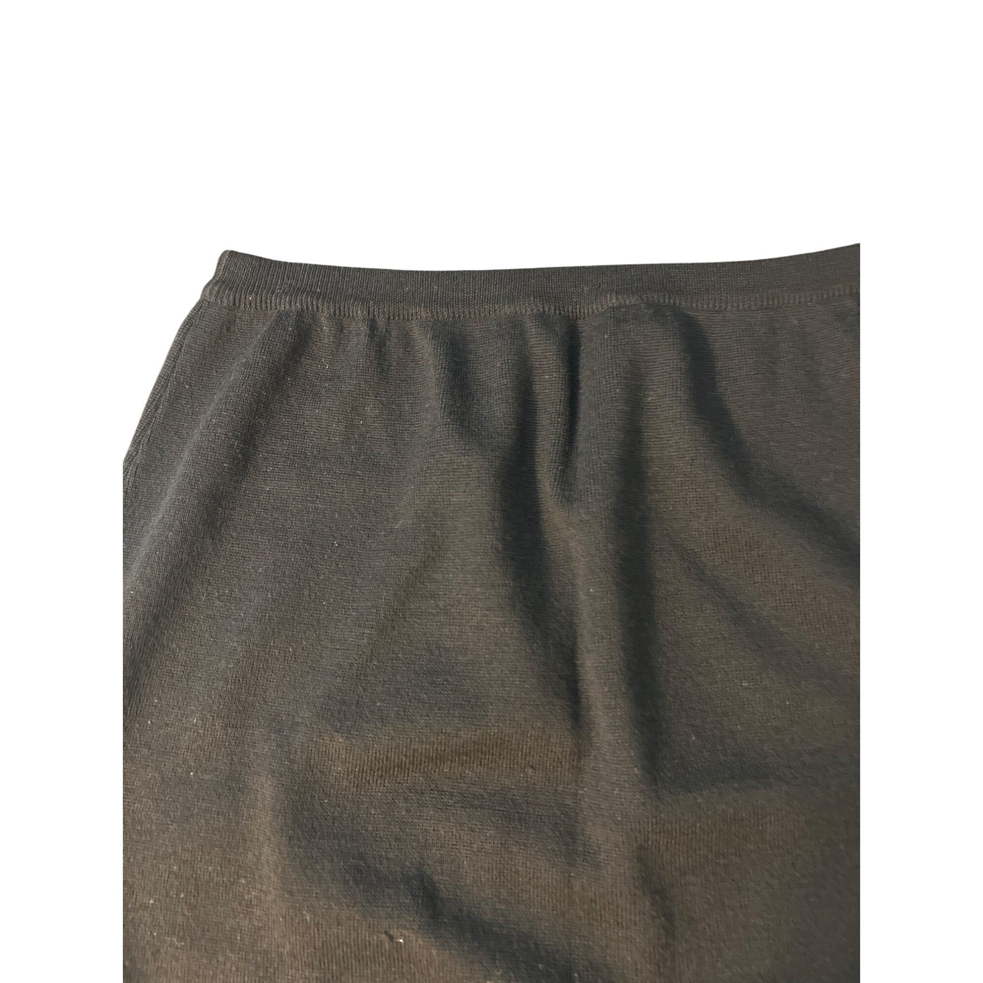 Liz Claiborne Vintage Liz Claiborne 100% Wool Black Pencil Skirt Pull On E Size 32" / US 10 / IT 46 - 3 Thumbnail