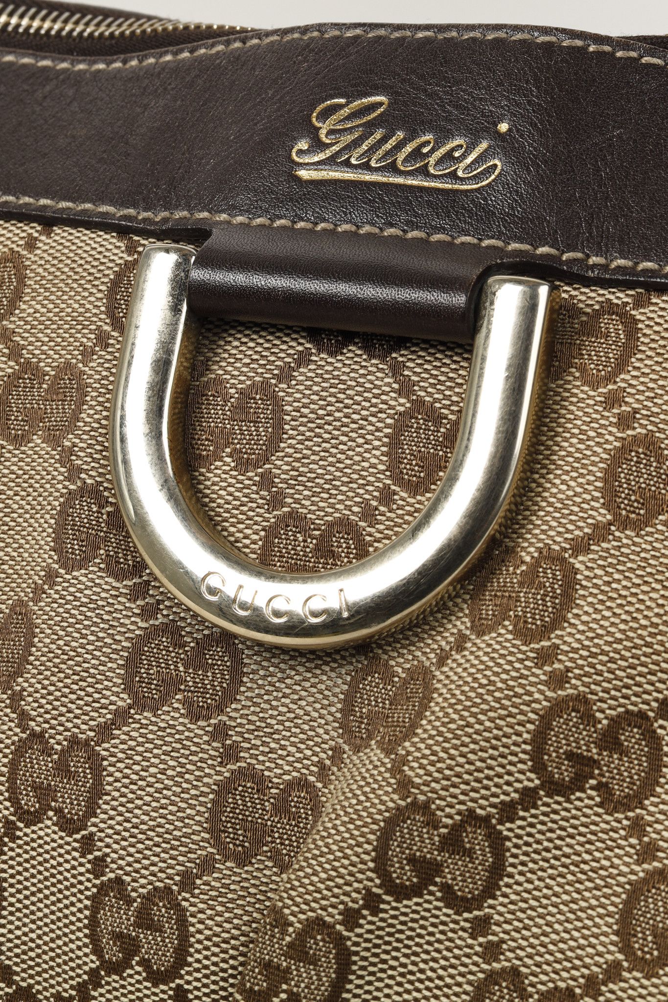Gucci Gucci Vintage Brown D-Ring Monogram Fabric Crossbody Bag Size ONE SIZE - 10 Thumbnail