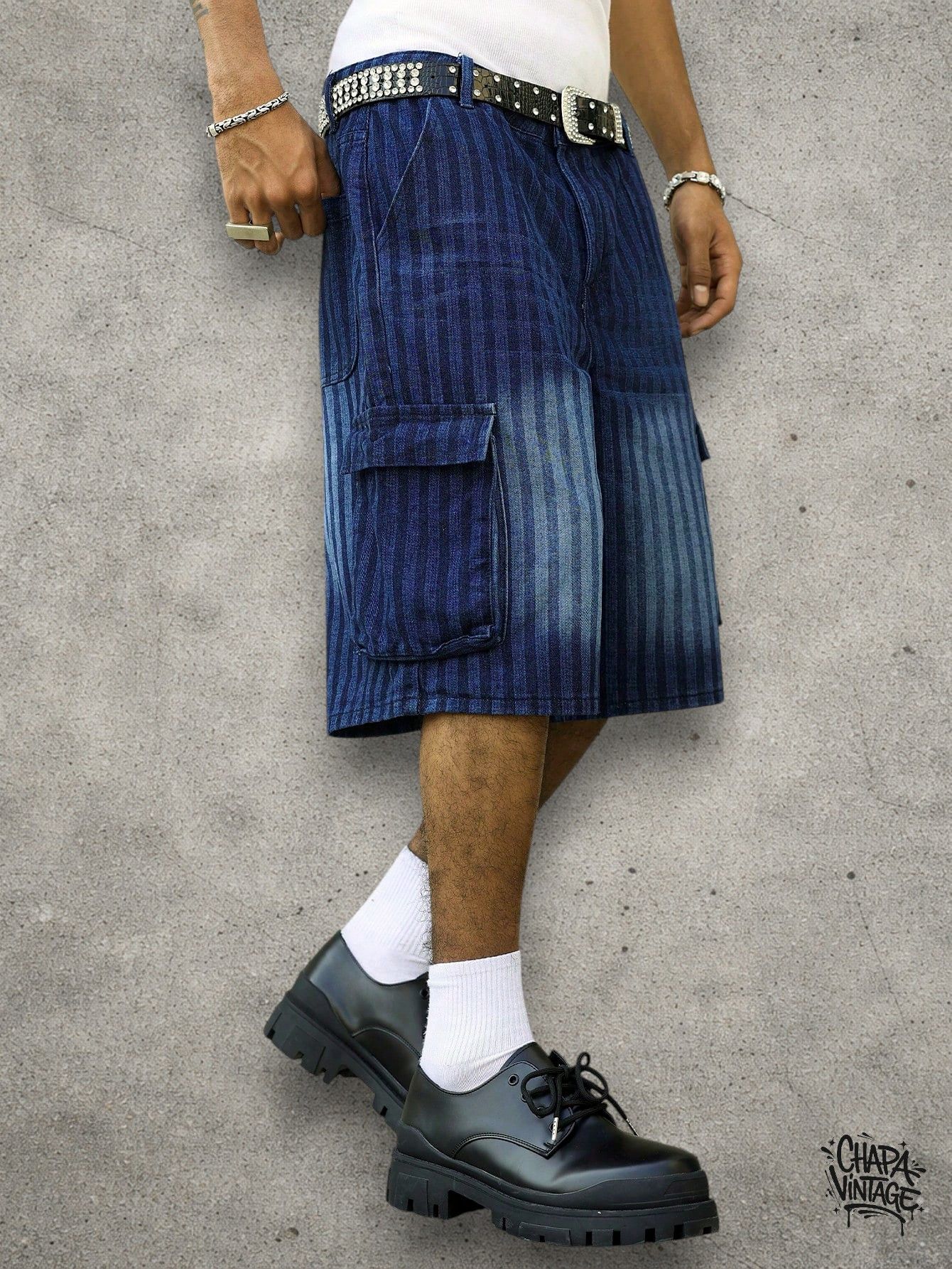 Japanese Brand Washed striped shorts Size US 32 / EU 48 - 2 Thumbnail