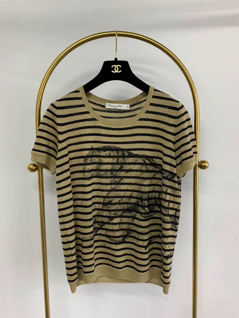Dior Dior Zoo printed striped short-sleeved T-shirt Size XXS / US 00 / IT 34 - 1 Thumbnail