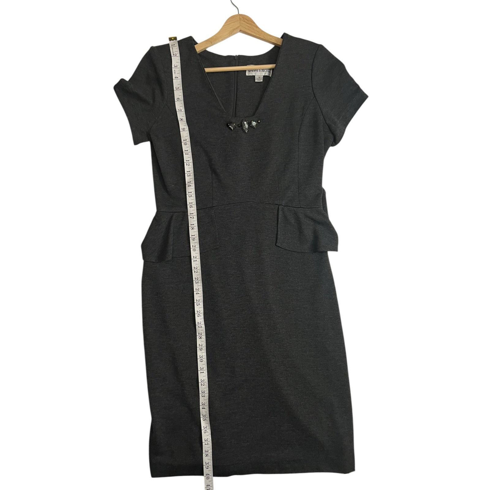 Other Danny & Nicole Charcoal Gray Peplum Dress - Size 12 Size XL / US 12-14 / IT 48-50 - 12 Thumbnail