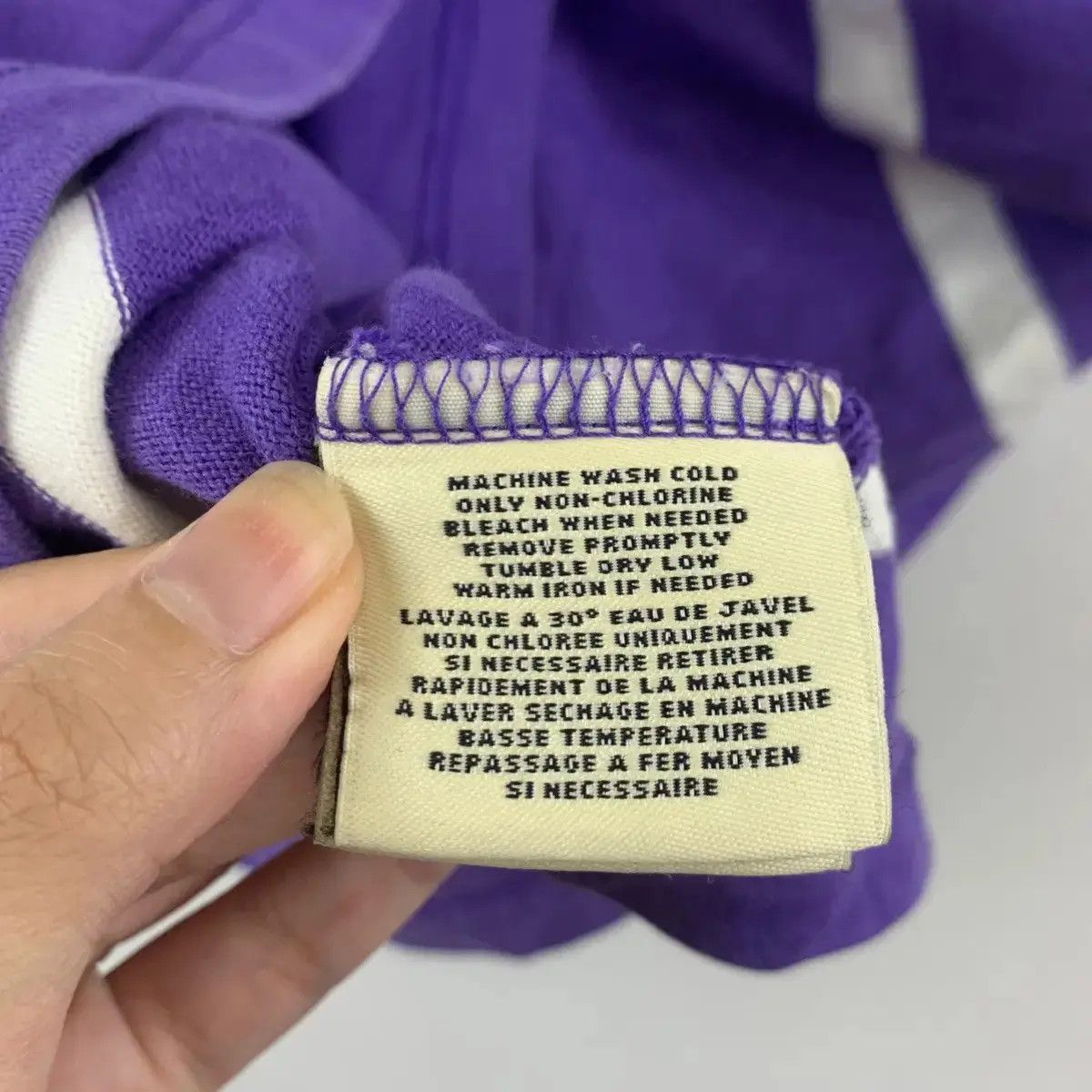 Polo Ralph Lauren Vintage POLO RALPH LAUREN RUGBY Striped Purple Polo Tee Size L / US 10 / IT 46 - 5 Thumbnail