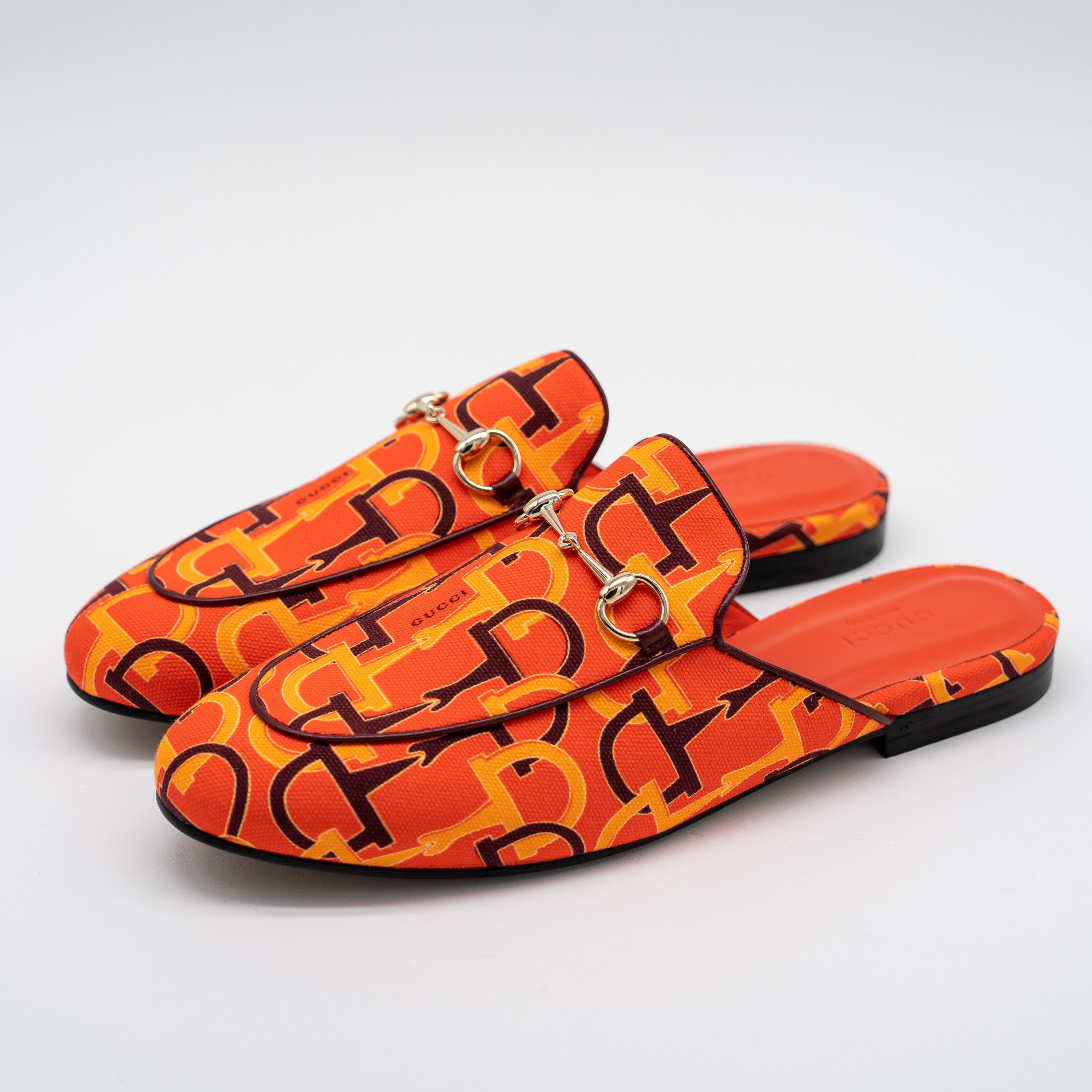 Gucci Gucci Princetown Horsebit Print Orange Mules Slip On Size US 9.5 / IT 39.5 - 1 Thumbnail