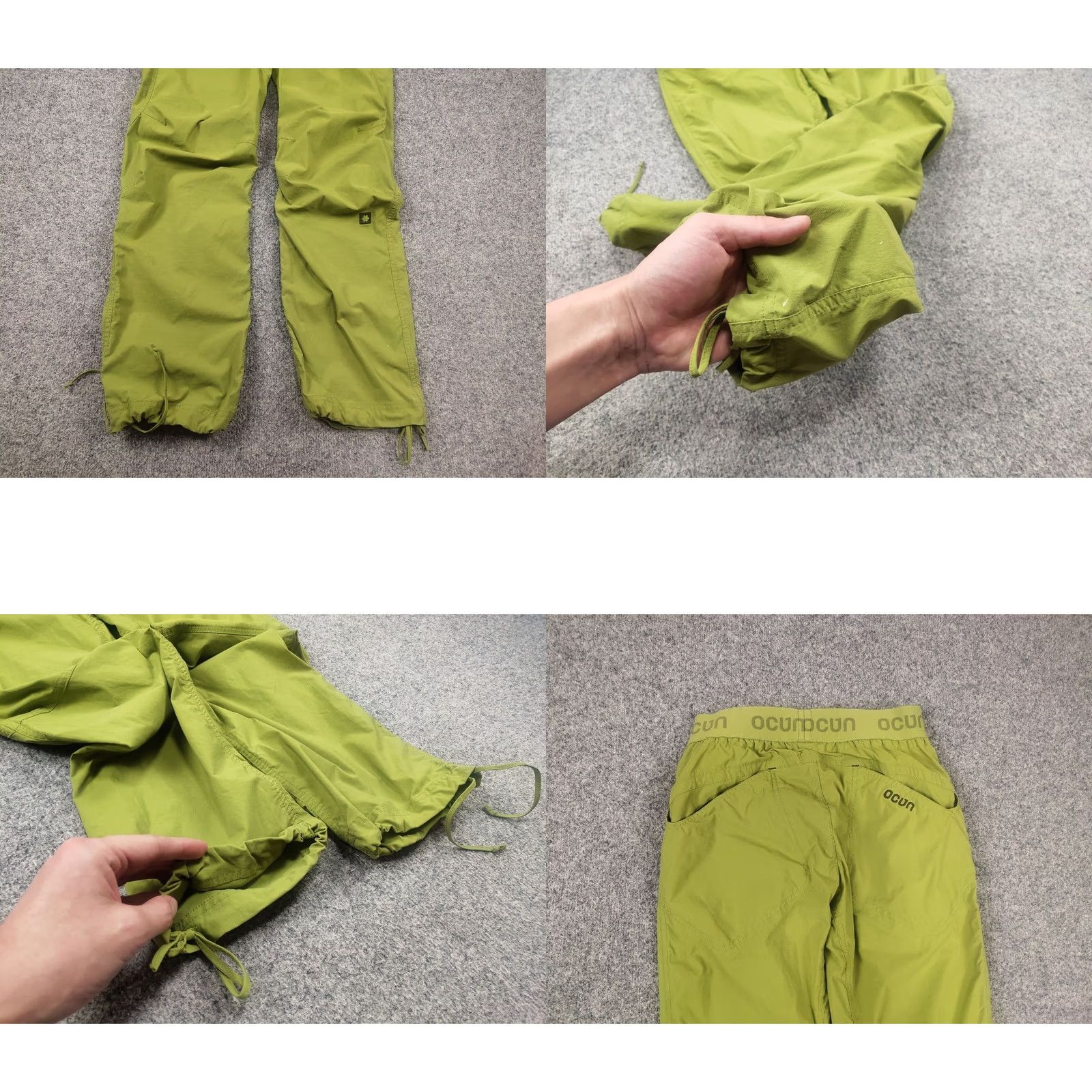 Vintage Ocun Mania Pond Green Hiking Pants Climbing Lightweight Drawstrings Men L Green Cargo Size US 33 - 8 Thumbnail