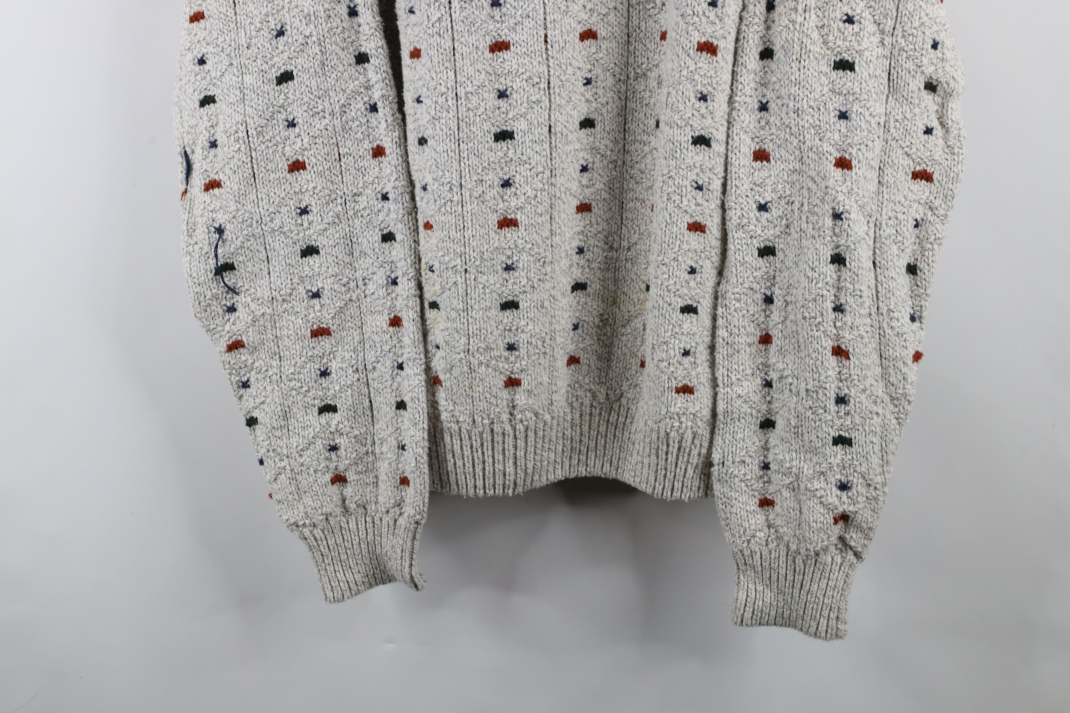 Vintage Vintage 90s Streetwear Geometric Cotton Knit Dad Sweater USA Size US L / EU 52-54 / 3 - 3 Thumbnail