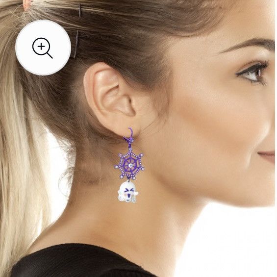 Betsey Johnson BETSEY JOHNSON Glow In Dark Ghost & Purple Spider Web Size ONE SIZE - 4 Thumbnail