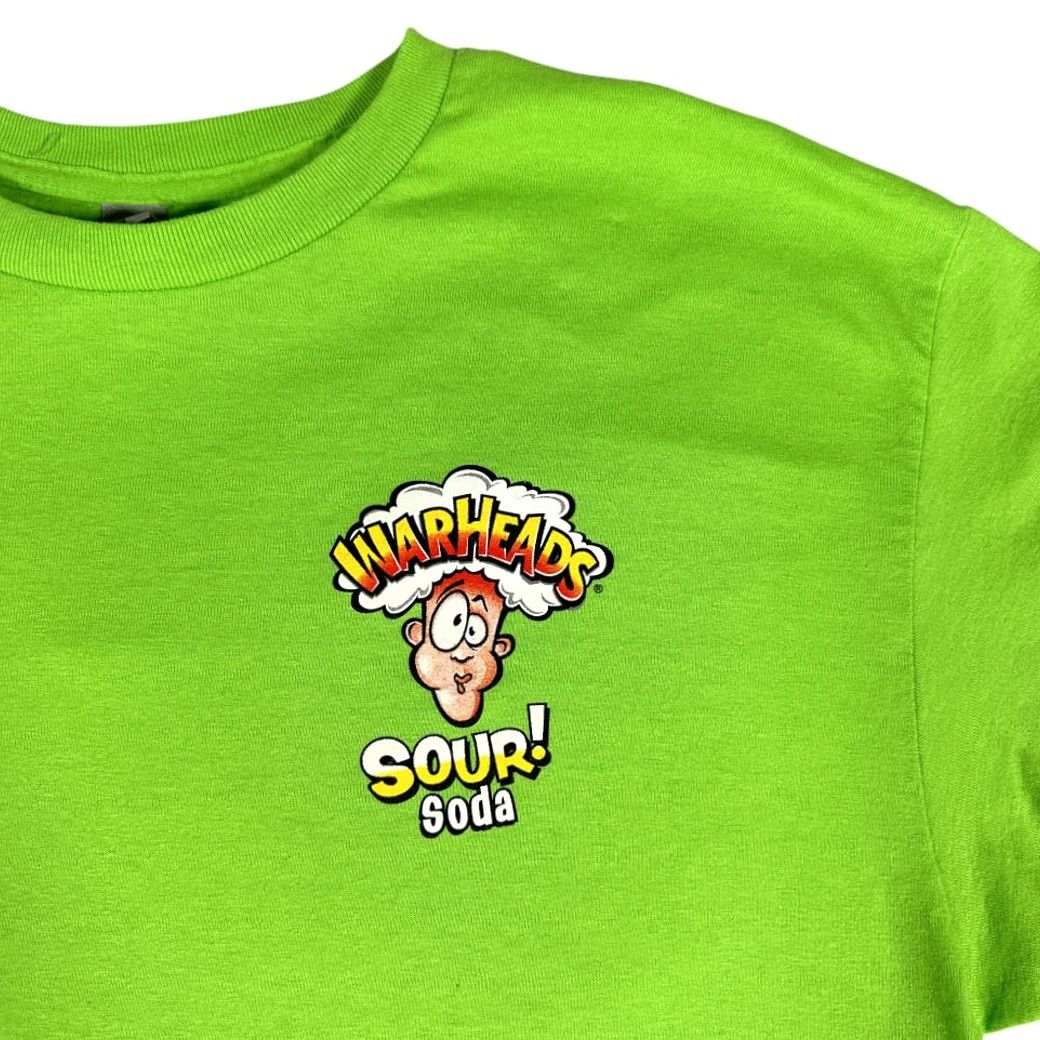Gildan VINTAGE Warheads Shirt Green 90s Promo Adult LARGE Gildan T-Shirt Short Sleeve Crew Neck Cotton Blend Mens Size US L / EU 52-54 / 3 - 3 Thumbnail