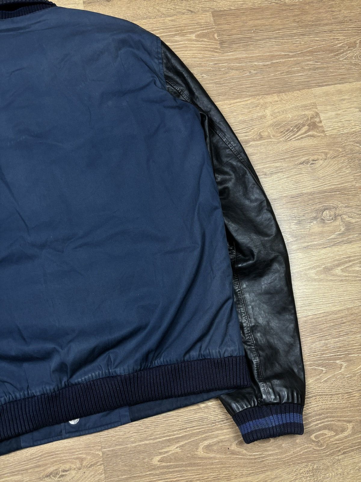Gucci SS2010 Gucci Navy Cotton & Leather Sleeve Varsity Jacket Size US L / EU 52-54 / 3 - 5 Thumbnail