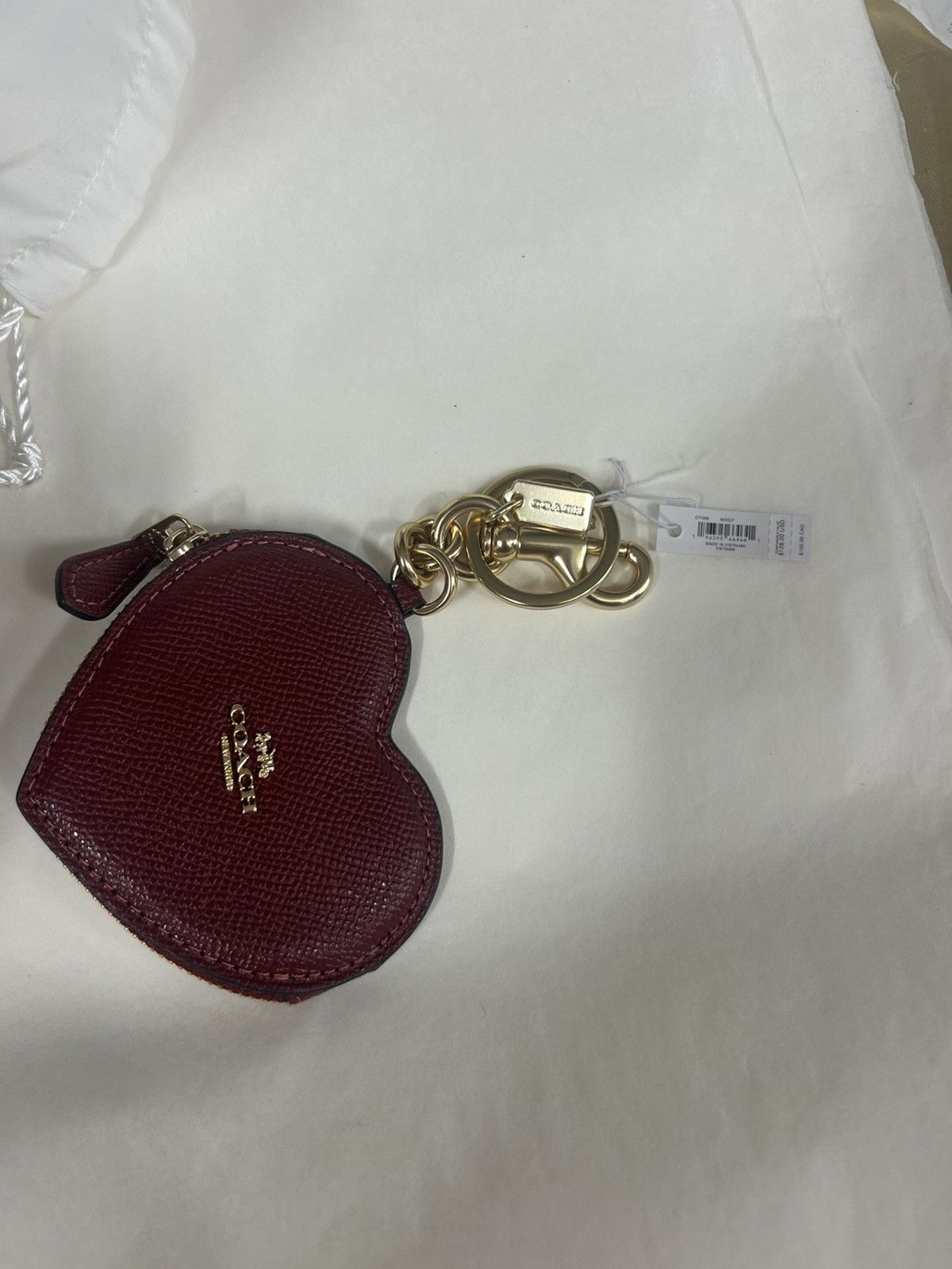 Coach Coach CP368 Heart Bag Charm IN Gold/Dark Ruby Size ONE SIZE - 10 Thumbnail