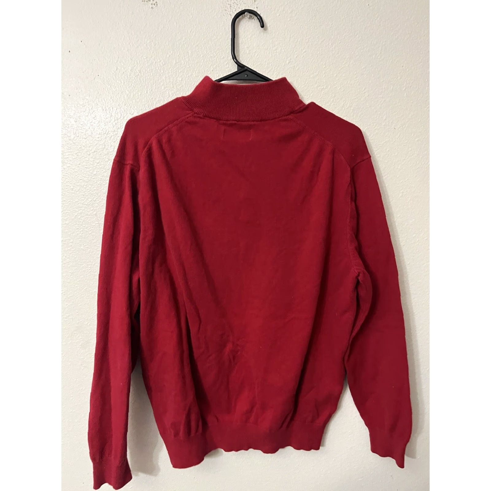 Chaps Chaps Sweater Mens Large Red 1/4 Zipper Long Sleeve Cashmere Blend Crew Neck Pullover All Seasons Modern Regular Size US L / EU 52-54 / 3 - 2 Thumbnail