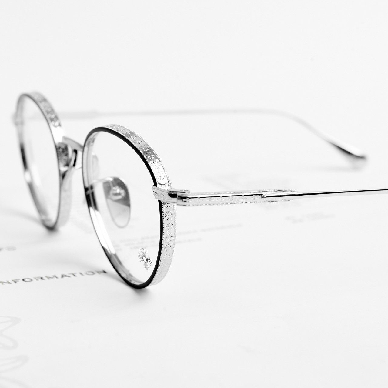 Chrome Hearts CHROME HEARTS THICK MATTE BLACK/SHINY SILVER GLASSES Size ONE SIZE - 3 Thumbnail