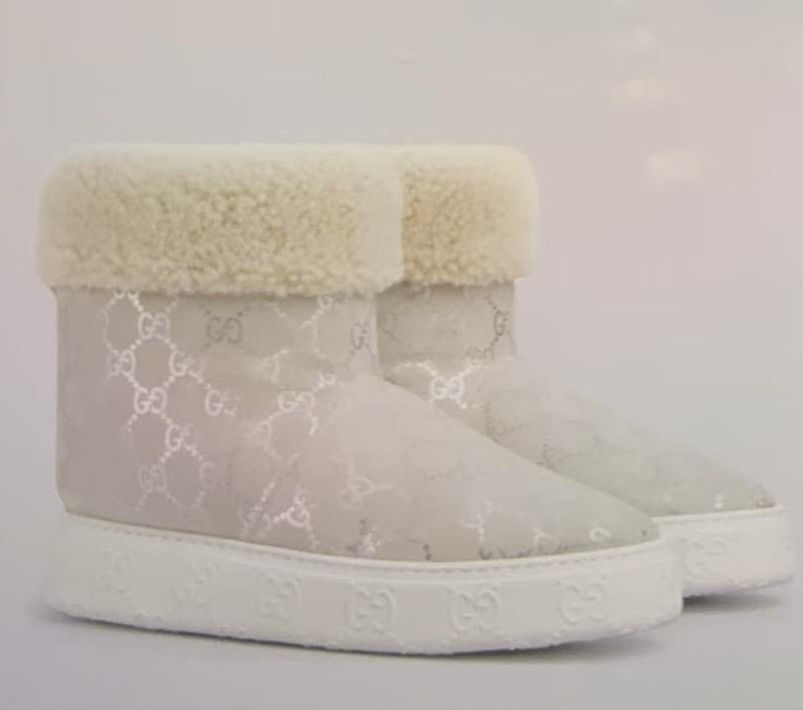 Gucci Gucci Shorts Snow Boots with Merino Trim Silver Size US 9 / IT 39 - 1 Thumbnail