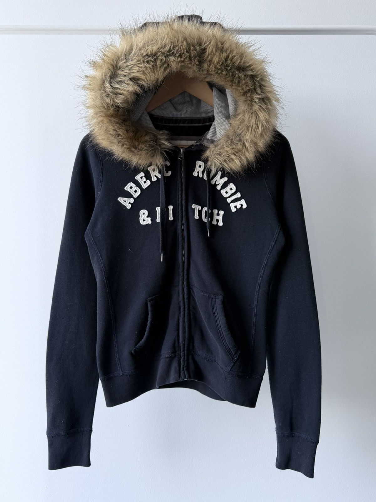 y2k❤️ 00s Abercrombie & Fitch ファー付 モッズコート Abercrombie & Fitch 2000s Y2K Abercrombie & Fitch Fur Hood Zip
