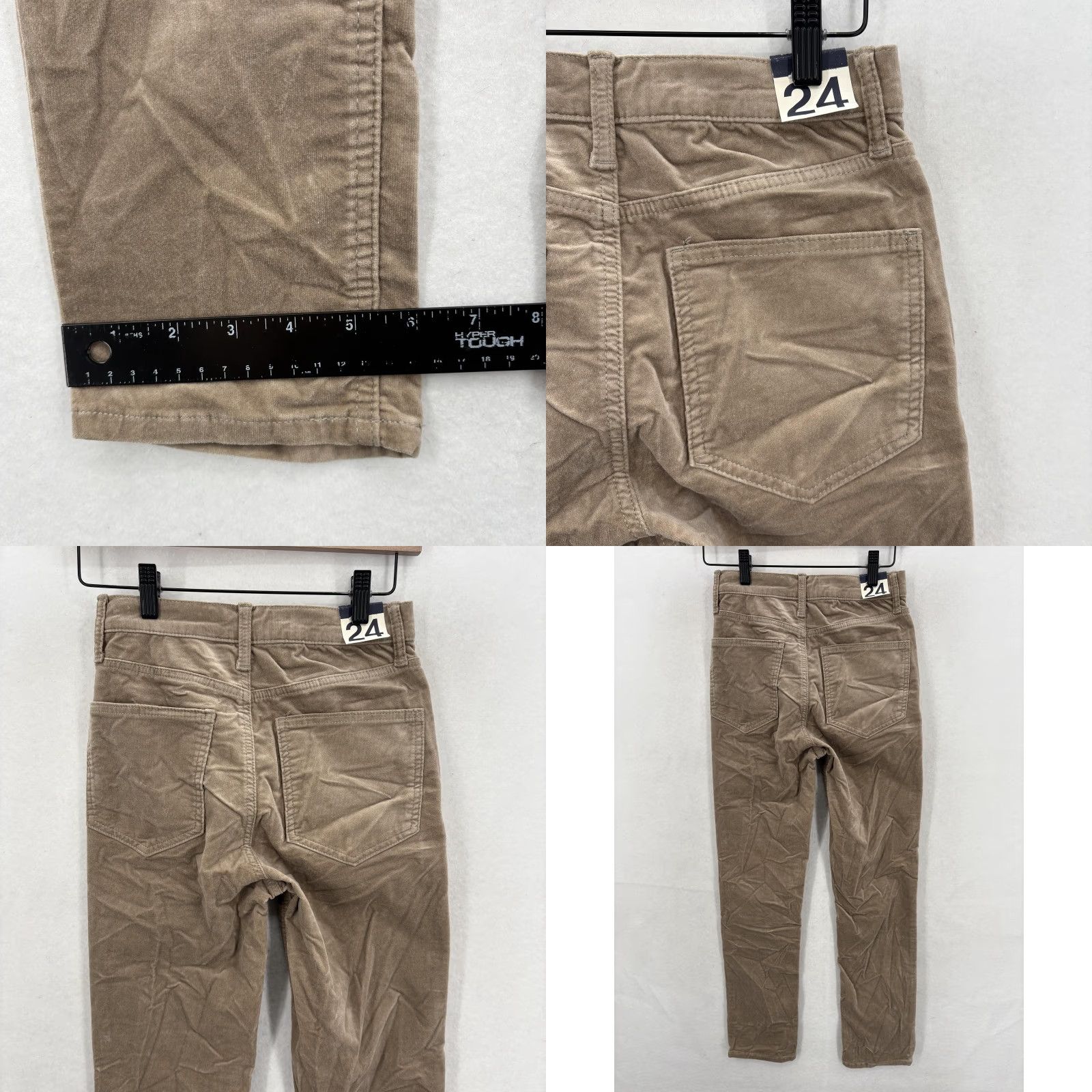 Gap VINTAGE Gap Pants Womens 00 Slim High Rise Beige Flannel Tapered Pocketed Stretch Size 24" / US 00 / IT 34 - 9 Thumbnail