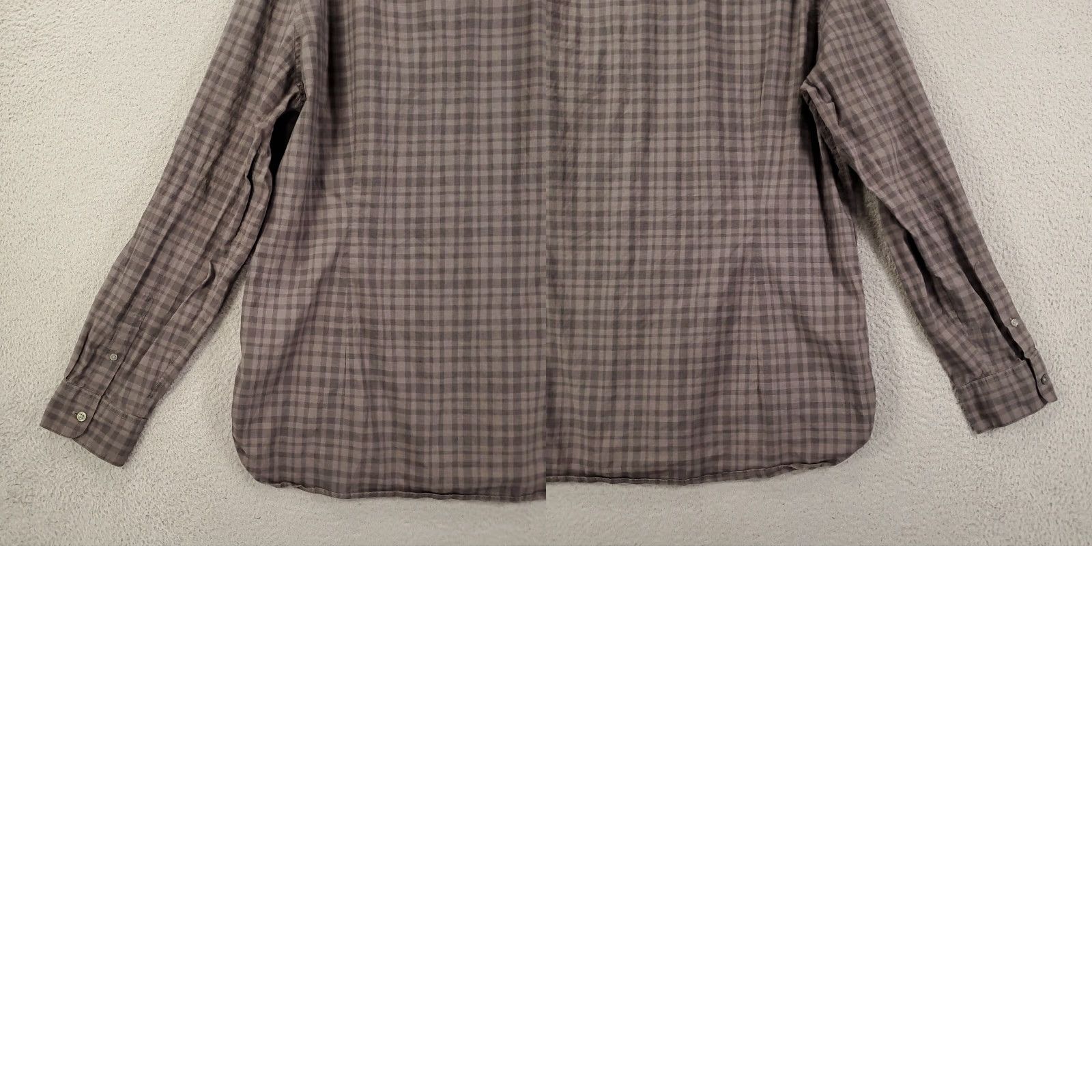 John Varvatos John Varvatos Shirt Mens 2XL Plaid Multicolor Button Up Roll Tab Sleeve Size 48R - 9 Thumbnail