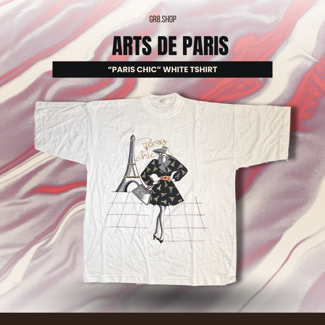 Other Arts De Paris "Paris Chic" White T-Shirt XXL Graphic Eiffel Size XXL / US 16-18 / IT 52-54 - 1 Thumbnail