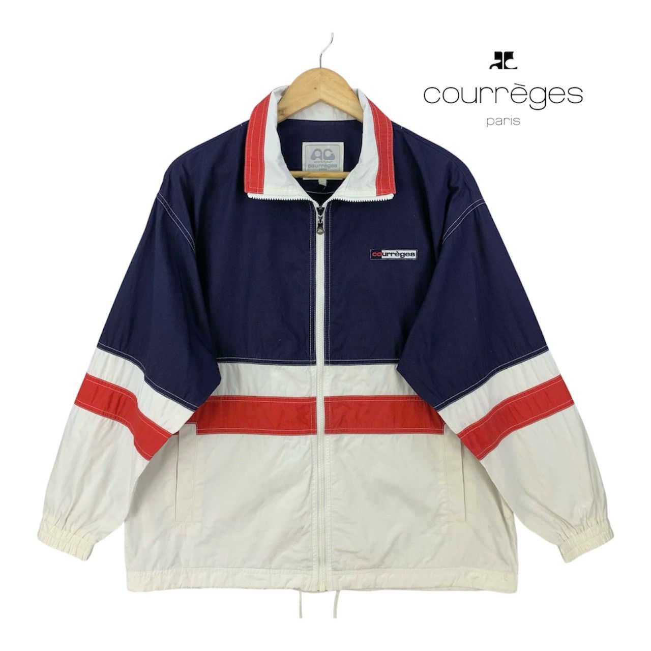 Courreges Vintage Courreges Paris USA Flag Colour Zipper Jacket Size US XL / EU 56 / 4 - 1 Thumbnail