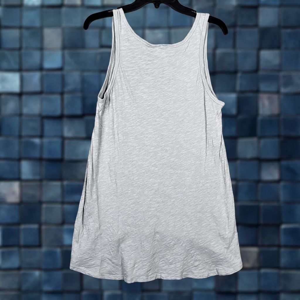 Vintage LEFT OF CENTER Tank Top Women M Gray Cotton Blend Sleeveless Round Neck Basic Casual Size M / US 6-8 / IT 42-44 - 1 Thumbnail