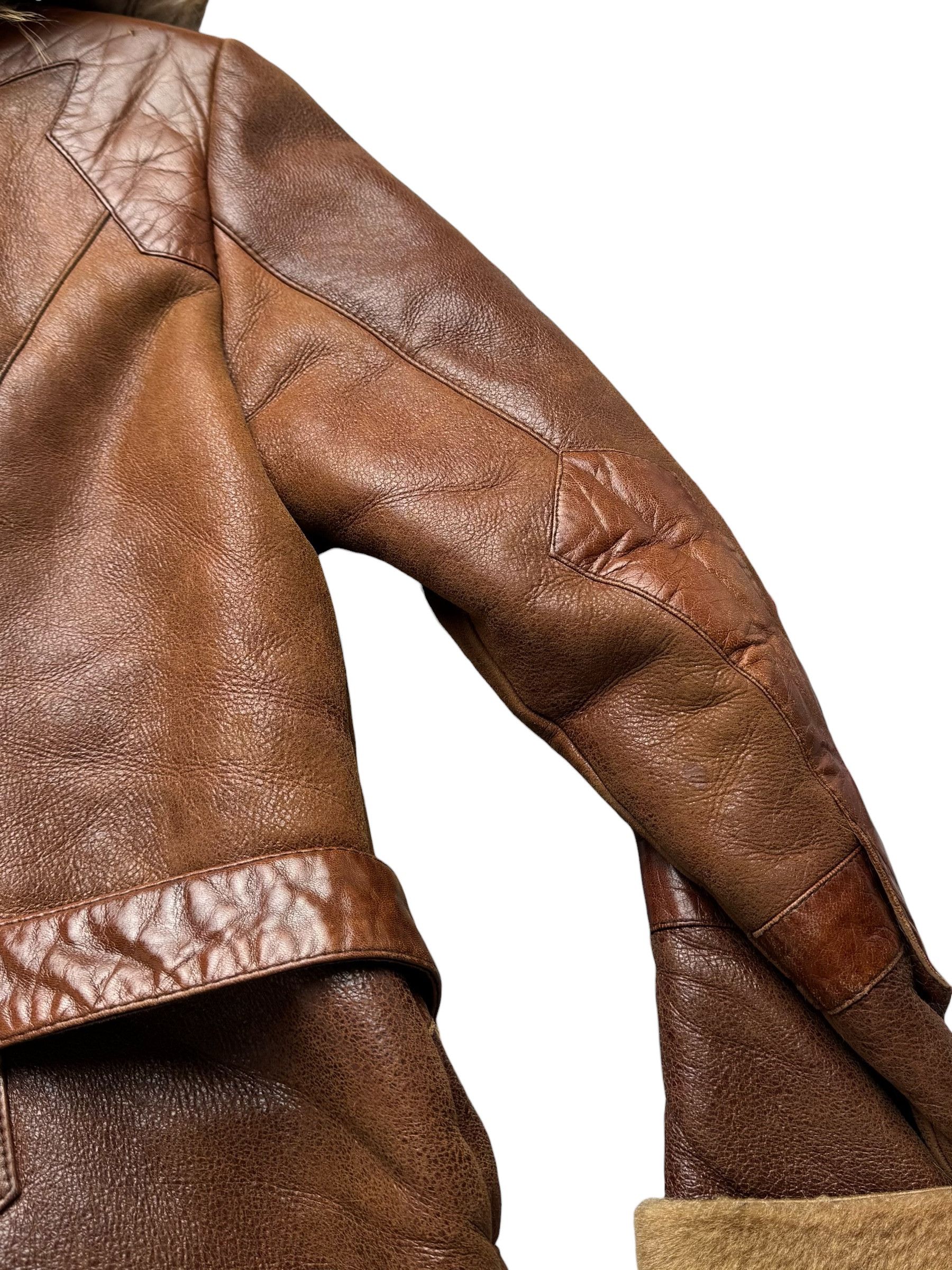 Vintage 90's Real Sheepskin Coat With Real Fur Neck(V408) Size S / US 4 / IT 40 - 13 Thumbnail