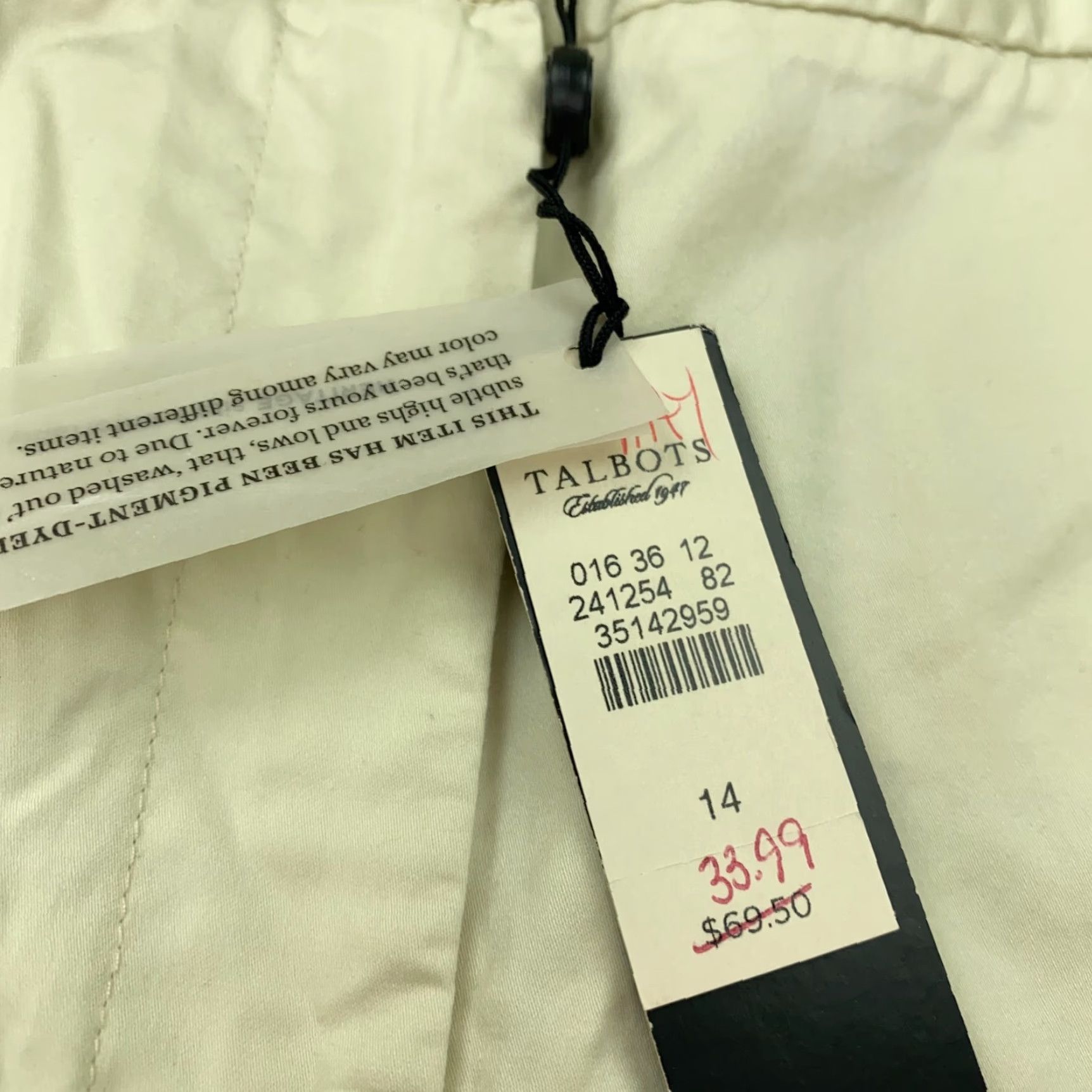 Talbots Talbots Heritage Ankle Pants Womens Size 14 Ivory Stretch Slacks Trousers Size 25" / US 0 / IT 36 - 6 Thumbnail