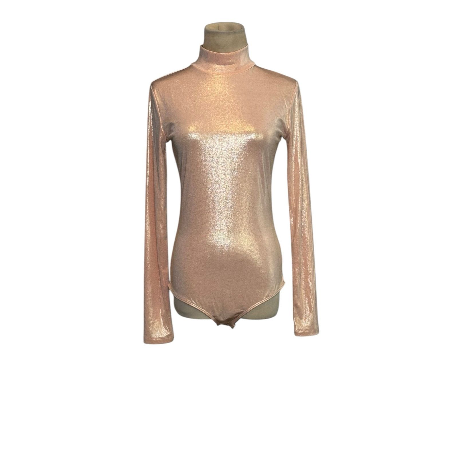 Zara Zara metallic pink long sleeves bodysuit size Medium Size M / US 6-8 / IT 42-44 - 8 Thumbnail