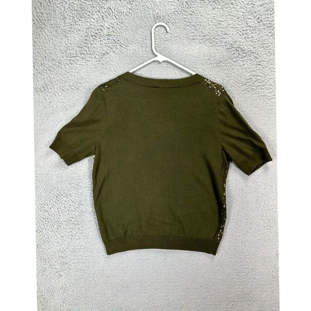 Talbots Talbots Cardigan Sweater Women Large Petite Green Sequin Short Sleeve Button Up Size L / US 10 / IT 46 - 2 Thumbnail