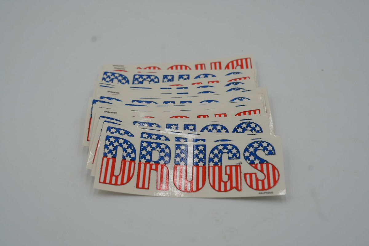 Supreme × Vintage Supreme Drugs Sticker Authentic Brand New FW24 (5pcs) Size ONE SIZE - 5 Thumbnail