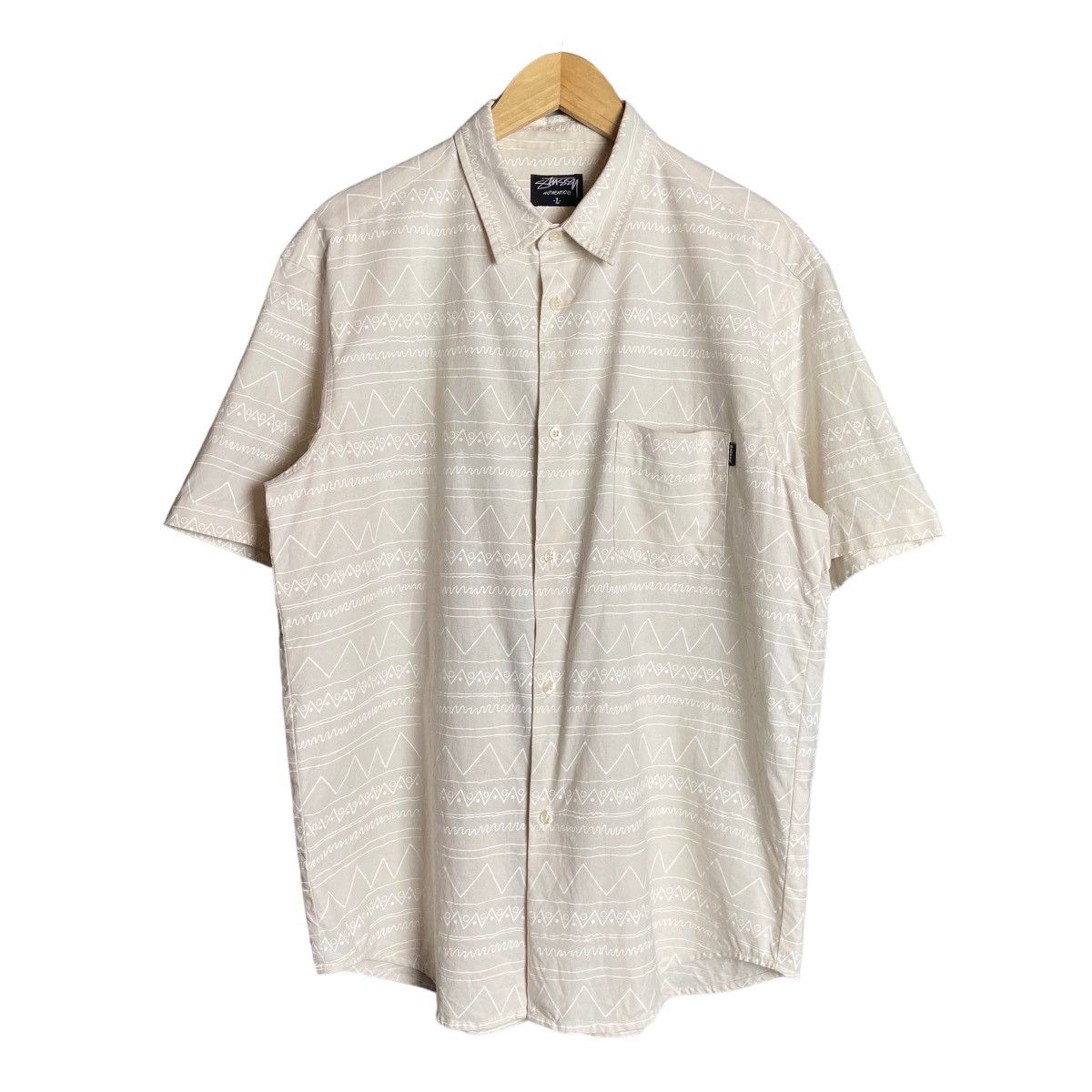 Vintage 90s Stussy USA Hawaii All Overprint Shirt