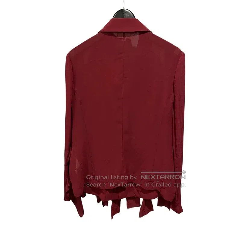 Comme des Garcons Comme Des Garcons Maroon Cascading Hem Collar Shirt Size S / US 4 / IT 40 - 2 Thumbnail