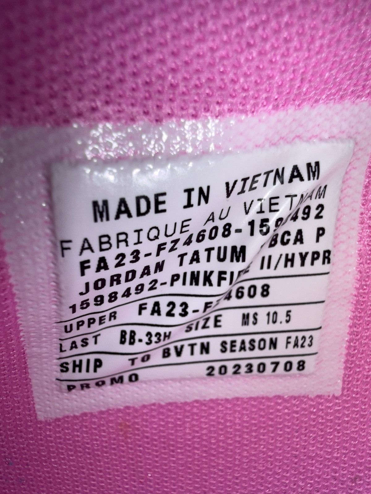 Nike Jordan Tatum 1 “Breast Cancer Awareness” PE Promo DS 10.5 Size US 10.5 / EU 43-44 - 8 Thumbnail