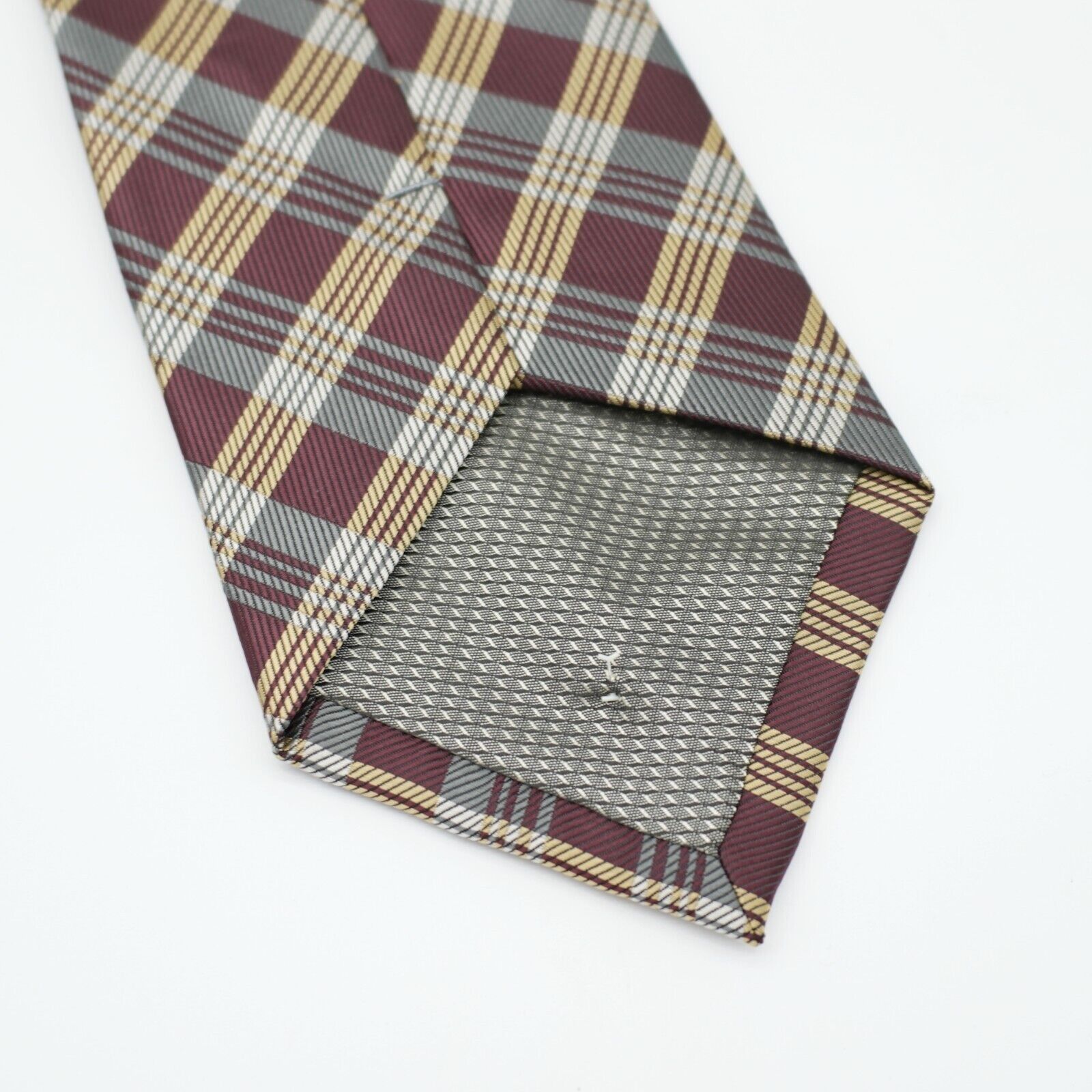 Stafford Stafford Gold Maroon Plaid Woven Polyester Tie Size ONE SIZE - 4 Thumbnail